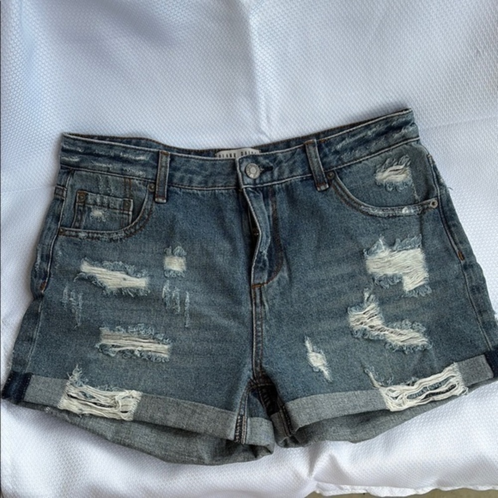 Trendy Ripped Denim Jean Shorts